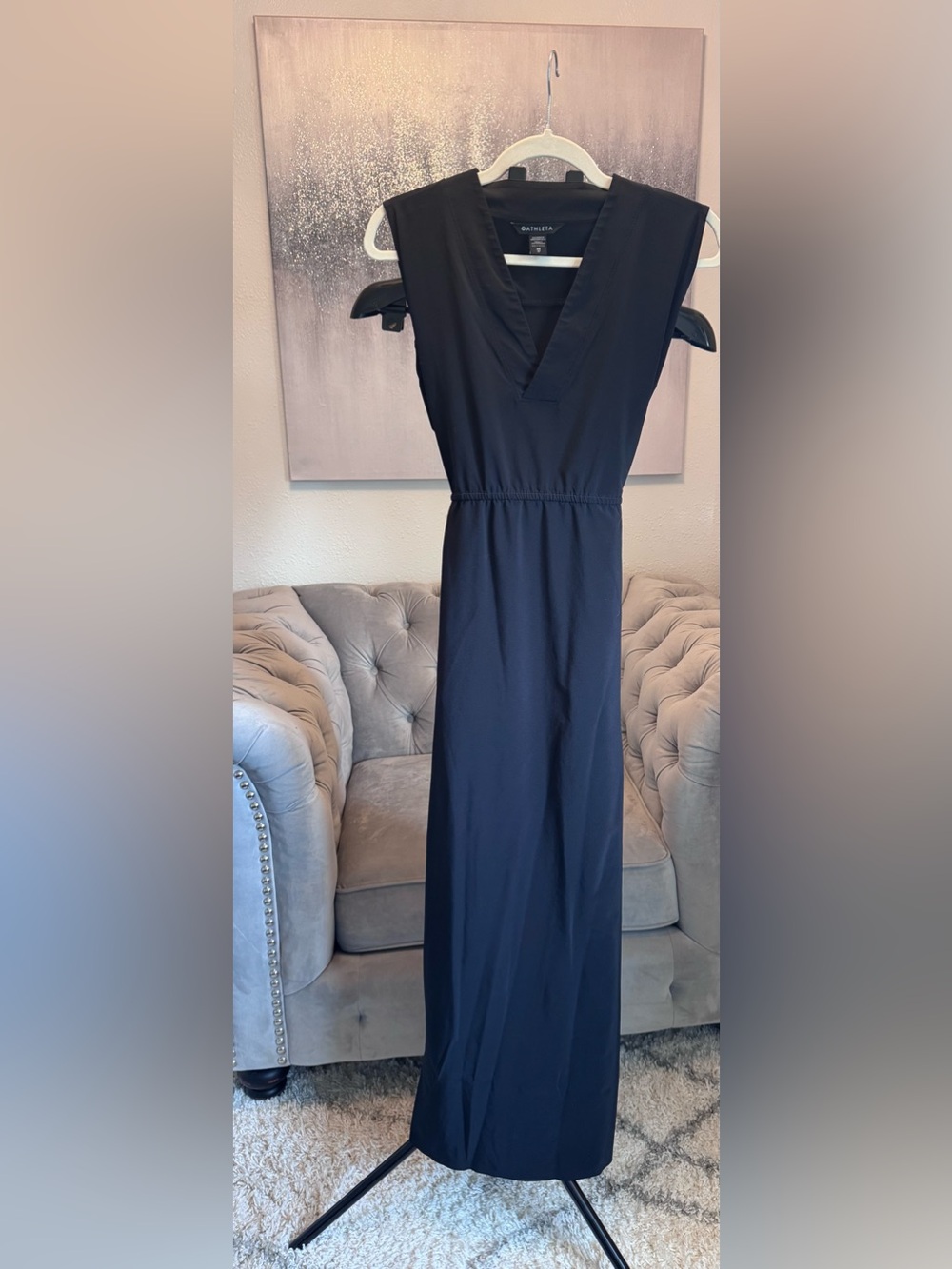Athleta Navy V-Neck Maxi Dress